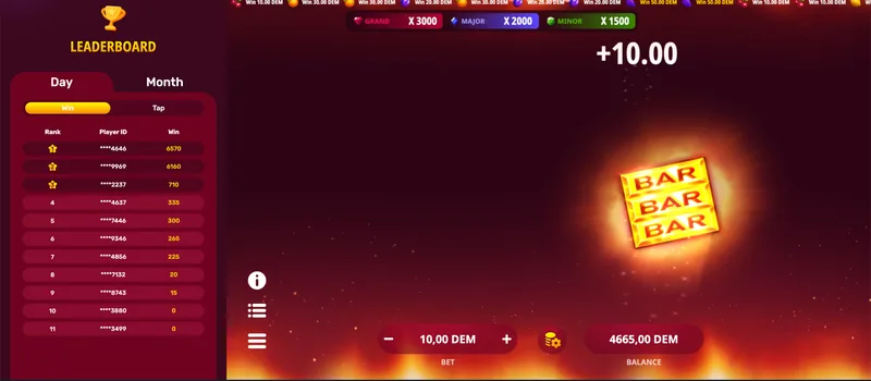 Hot Slice triple BAR symbol combination during gameplay